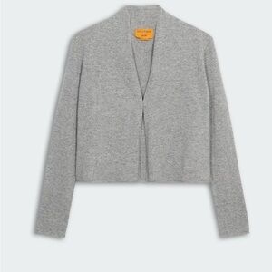 Guest in Residence Gray Stealth Cropped Cardigan Sweater